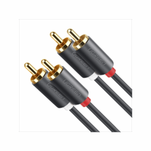 Cable de Audio 2 RCA Macho a 2 RCA Macho / 3 Metros / Color Negro / Alta Calidad /Anillos de goma para asegurar un agarre firme al instalar o quitar el cable