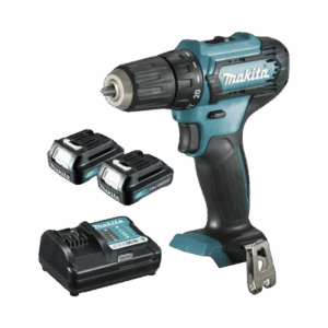 Atornillador broquero cambio rápido 3/8”.  2 baterías 12v de 1.5 amperes y cargador.