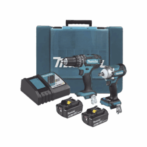 Kit de Rotomartillo Atornillador DHP482 + Atornillador de Impacto DTW301, incluye 2 Baterías BL1850B, 1 Cargador DC18SD y Maletín Plastico