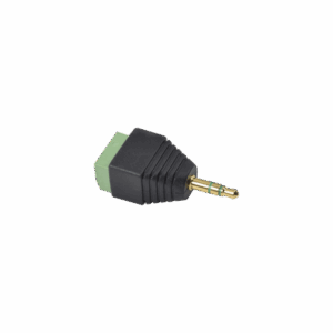 Adaptador para audio y video de 3.5 mm con terminal atornillable