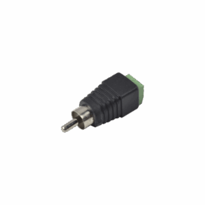 Adaptador RCA MACHO Tipo Jack Polarizado / Terminales Tipo Tornillo / Polarizado (+/-) / Recomendado para Video y AUDIO en sistemas de video vigilancia a 2 Hilos.