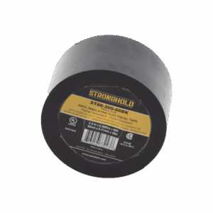 Cinta Eléctrica STRONGHOLD Para Aislar, de PVC, Trabajo Pesado Eléctrico (UV, abrasión, aceite, corrosión), Grosor 0.21 mm (8.5 mil), Ancho 50 mm, y 20 m Largo, Uso Int./Ext., Color Negro. Superior a cinta Super 33