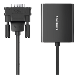 Adaptador VGA a HDMI / 1080P@60Hz / Audio 3.5mm / USB-C 5V / Cable 15cm (5.91 pulgadas) / 28AWG