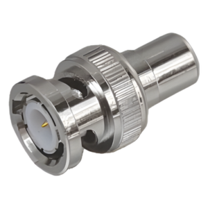 Adaptador en Línea / 75 Ohm / BNC Macho a RCA Hembra / 13.9 mm x 27 mm / 0.55 in x 1.06 in