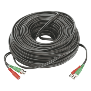 Cable Coaxial BNC RG59 + Alimentación / SIAMES / 50 Metros (164 Pies) / 100% COBRE / 4K UHD / Interior y Exterior