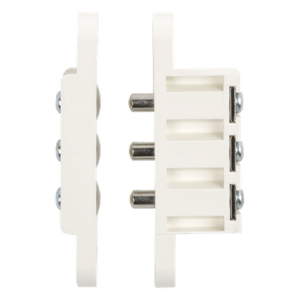 Contacto de transferencia / 3 pines / 1.5 A / 13 x 71 mm / Latón niquelado / Acabado blanco / 1/2' x 2-3/4'