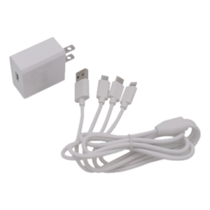 Cargador de Pared USB / 3 Puertos / Salida 5 Vcc 2 A / Cable Extensor 1.2 m (3.9 ft) / Entrada Universal 100-240 Vca / Multi-conector