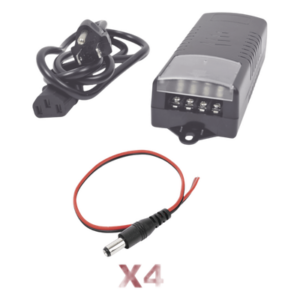 Kit de Fuente de Poder / 12 VCC / 5 A / 4 Salidas DC-Cord / 110-240 VCA / 0.43 x 0.16 x 0.10 pies