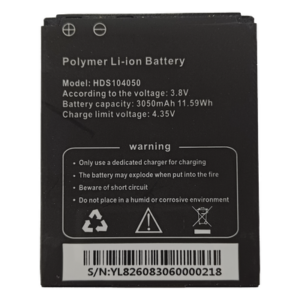 Batería de Respaldo para Bodycam / 3050 mAh / 11.59 Wh / 3.8 VCC / Carga 4.35 VCC / 52 x 42 x 11 mm