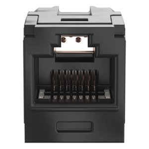 Módulo Acoplador / Mini-Com / Categoría 6A / RJ45 a RJ45 / Negro / PoE++ / 2500 Ciclos